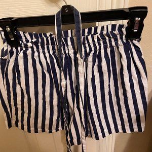 Blue and White tie knot shorts